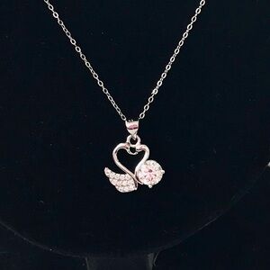 Swan Lovers Moissanite Necklace 1ct certified